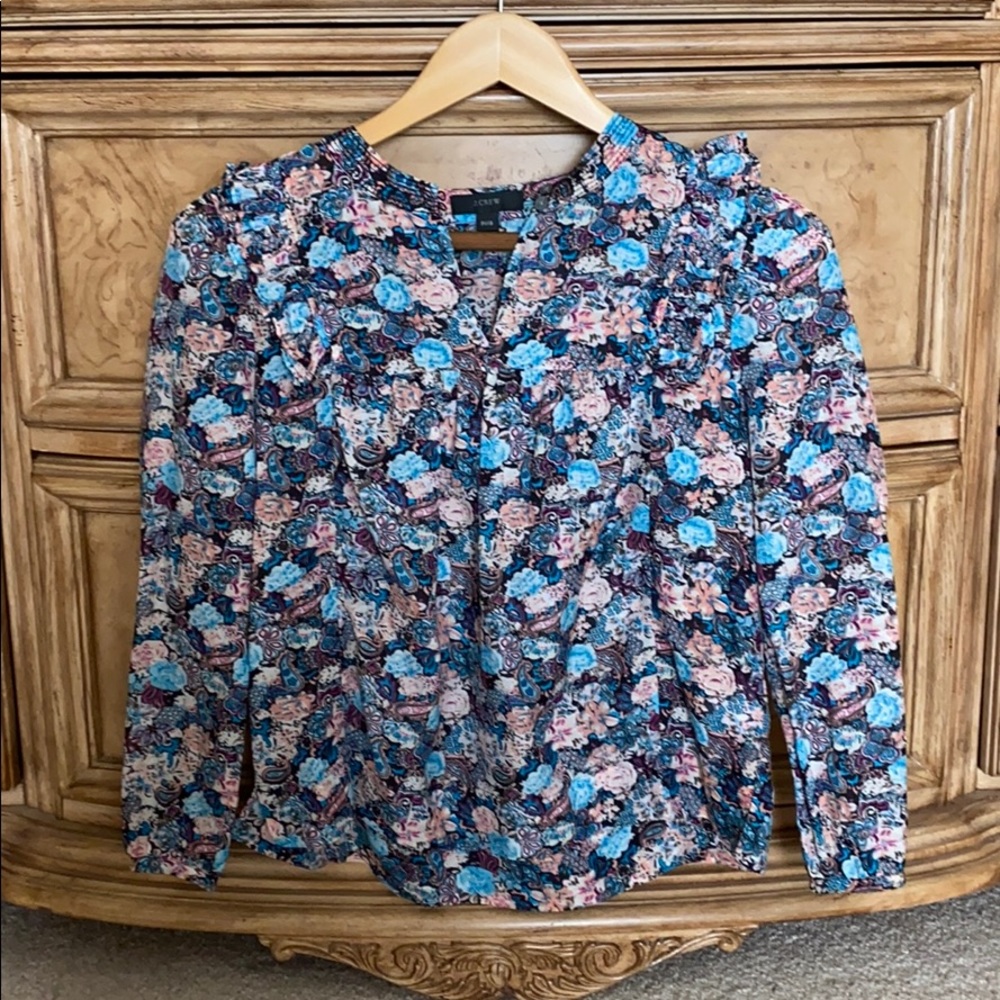J.Crew | Petite patterned blouse (size XXSP)